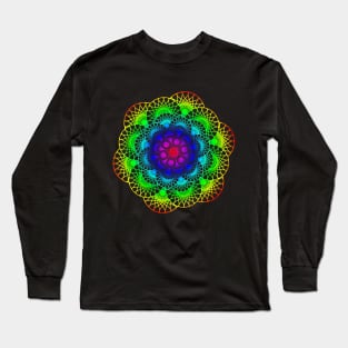Psychedelic rainbow mandala Long Sleeve T-Shirt
